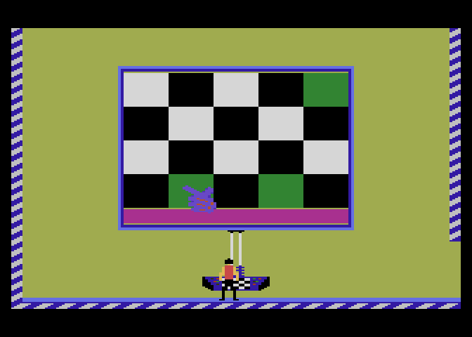 Impossible Mission Atari 7800 Screenshot: A puzzle room! Can you solve it?