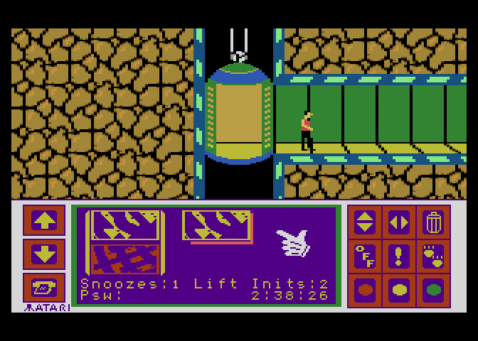 Impossible Mission Atari 7800 Screenshot: Try to assemble clues you found...