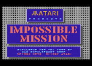 Impossible Mission for Atari 7800 - Title screen.