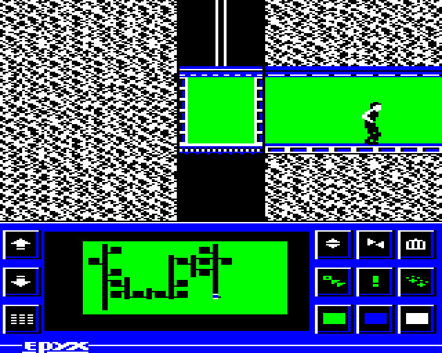 Impossible Mission BBC Micro Screenshot: The map is slowly revealed as you explore.