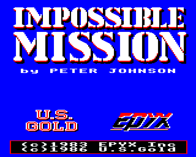 Impossible Mission BBC Micro Screenshot: Title screen.