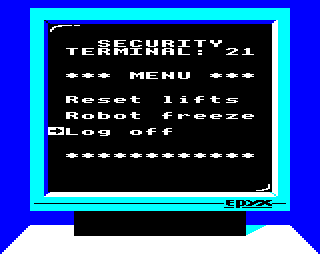 Impossible Mission BBC Micro Screenshot: Using a computer terminal.