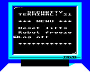Impossible Mission for BBC Micro - Using a computer terminal.