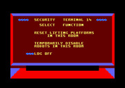 Impossible Mission for Amstrad CPC - Using a computer terminal.