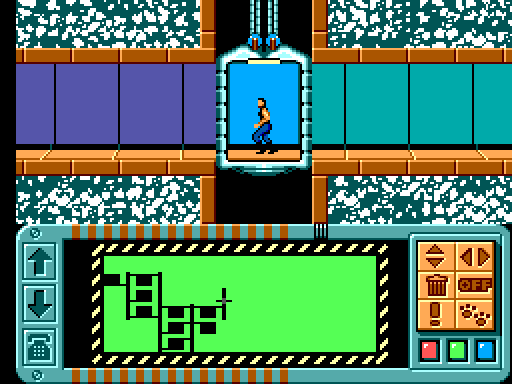 Impossible Mission Sega Master System Screenshot: The map is slowly revealed as you explore.