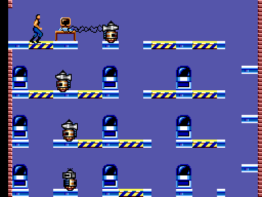 Impossible Mission Sega Master System Screenshot: Lots of places to search here!
