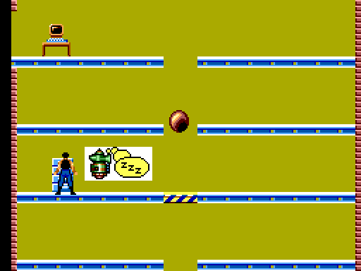 Impossible Mission Sega Master System Screenshot: This item can be used to put robots to sleep.