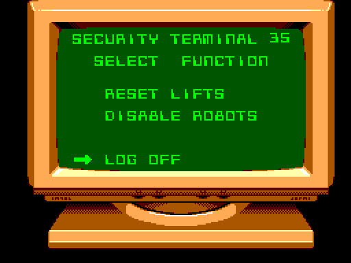 Impossible Mission Sega Master System Screenshot: Using a computer terminal.