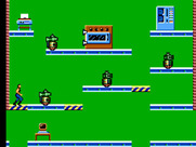 Impossible Mission for Sega Master System - Use the striped platforms to move up and down.
