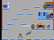 Impossible Mission for Sega Master System - Leaping to a platform, but looks like I may miss it!