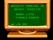 Impossible Mission for Sega Master System - Using a computer terminal.