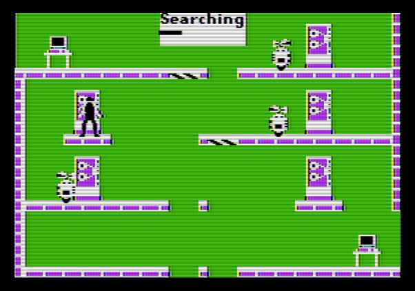 Impossible Mission Apple II Screenshot: So much to search...and not enough time!