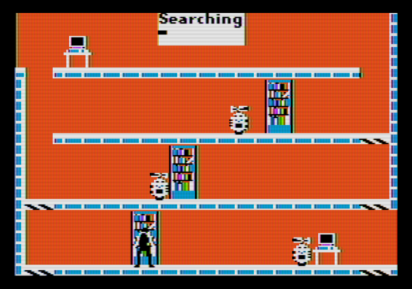 Impossible Mission Apple II Screenshot: Searching again...