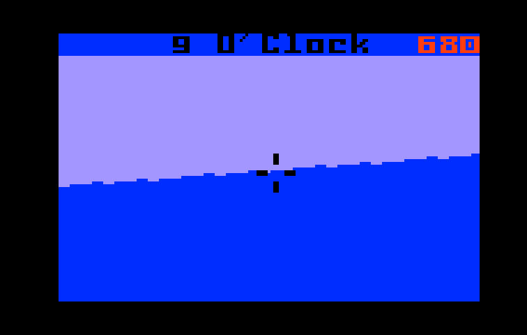B-17 Bomber Intellivision Screenshot: Flying over the English Channel now...