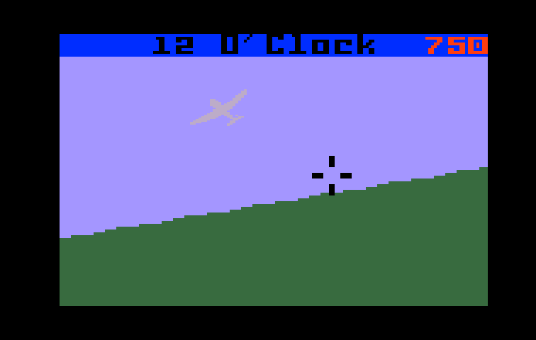 B-17 Bomber Intellivision Screenshot: Enemy plane spotted in the 12 O'clock view...