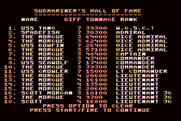 Silent Service for Atari 8-bit - The Submariner's Hall of Fame.