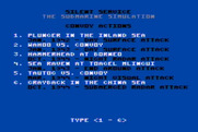 Silent Service for Atari 8-bit - Select from the convoy actions menu.