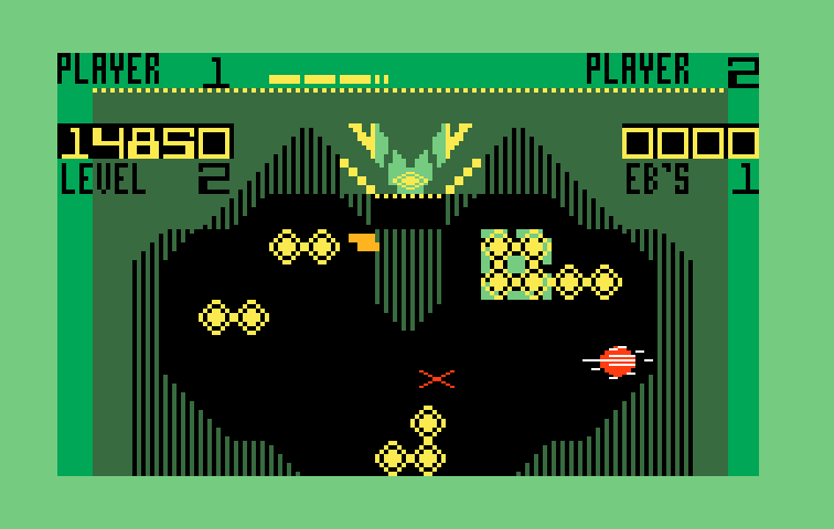 Vectron Intellivision Screenshot: Gameplay on level 2.