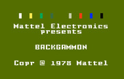 ABPA Backgammon for Intellivision - Title screen.