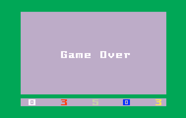 Snafu Intellivision Screenshot: Game over.