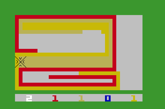 Snafu Mattel Aquarius Screenshot: One player is knocked out of the match...