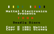TRON: Deadly Discs for Intellivision - Title screen.