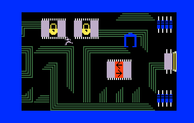 TRON: Maze-A-Tron Intellivision Screenshot: Running through the maze...
