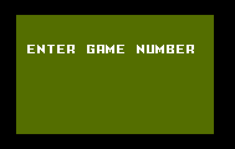 Happy Trails Intellivision Screenshot: Select a game number.