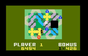 Happy Trails for Intellivision - Move the tiles into empty spaces to create a path.