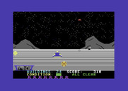 Lunar Outpost for Commodore 64 - Both you and the attacking Zytrons can move forward and backward on the screen.