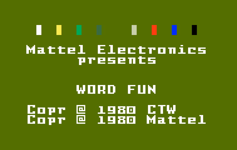 Electric Company Word Fun, The Intellivision Screenshot: Title screen.