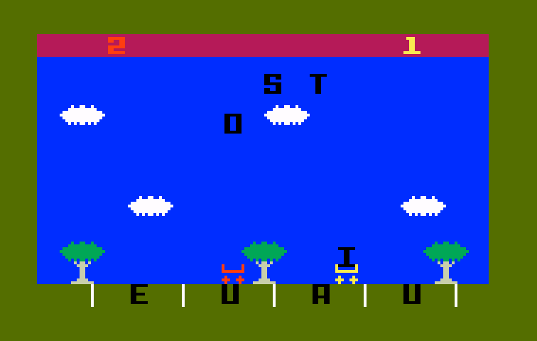 Electric Company Word Fun, The Intellivision Screenshot: Word rockets start.