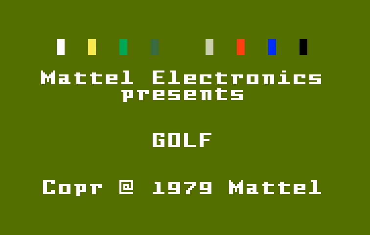 PGA Golf Intellivision Screenshot: Title screen.