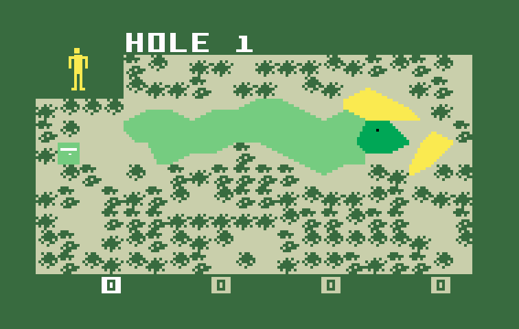PGA Golf Intellivision Screenshot: Start of hole 1.