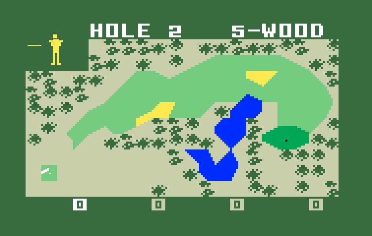 PGA Golf Intellivision Screenshot: Teeing off on hole 2.