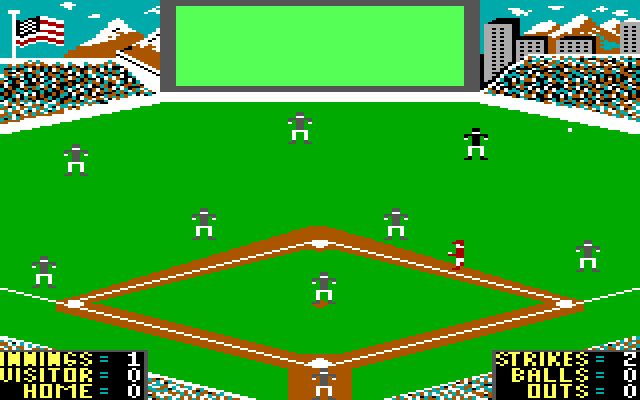 Slugger, The IBM PC/Compatibles Screenshot: Running around the bases...