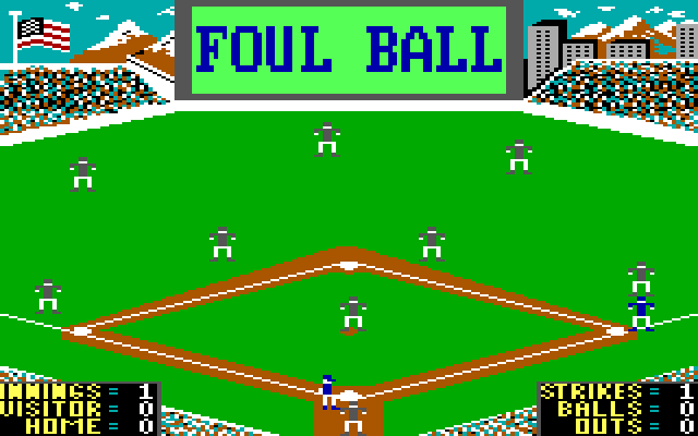 Slugger, The IBM PC/Compatibles Screenshot: Foul ball!