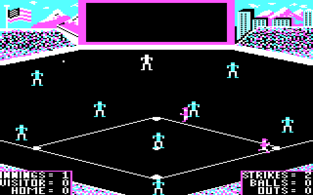 Slugger, The IBM PC/Compatibles Screenshot: Running around the bases...