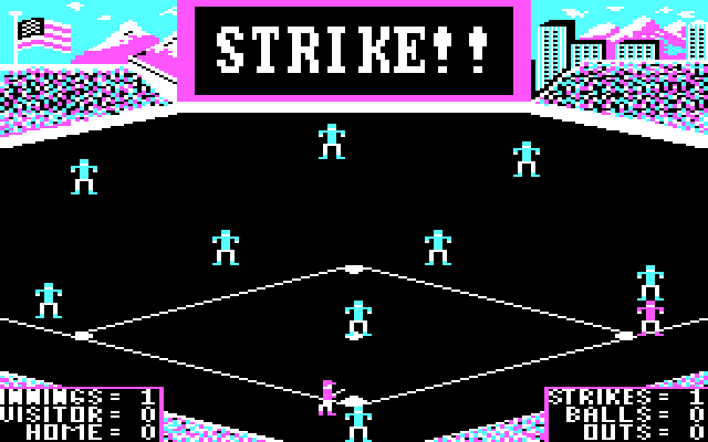 Slugger, The IBM PC/Compatibles Screenshot: Strike!