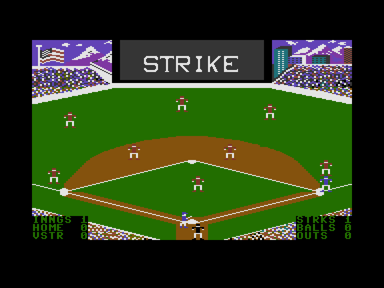 Slugger, The Commodore 16 & Plus/4 Screenshot: Strike one!