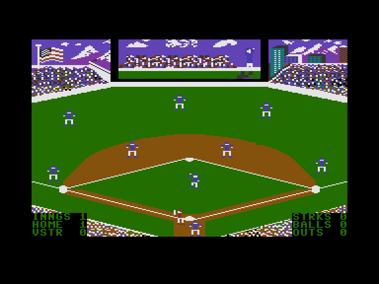 Slugger, The Commodore 16 & Plus/4 Screenshot: Red team is up at bat now.
