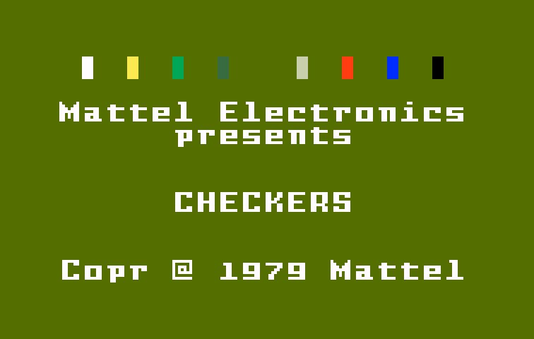 Checkers Intellivision Screenshot: Title screen.