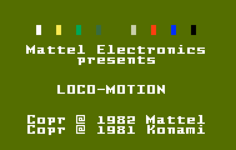 Loco-Motion Intellivision Screenshot: Title screen.