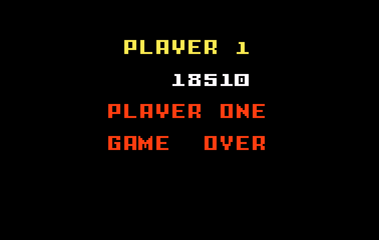 Loco-Motion Intellivision Screenshot: Game over.