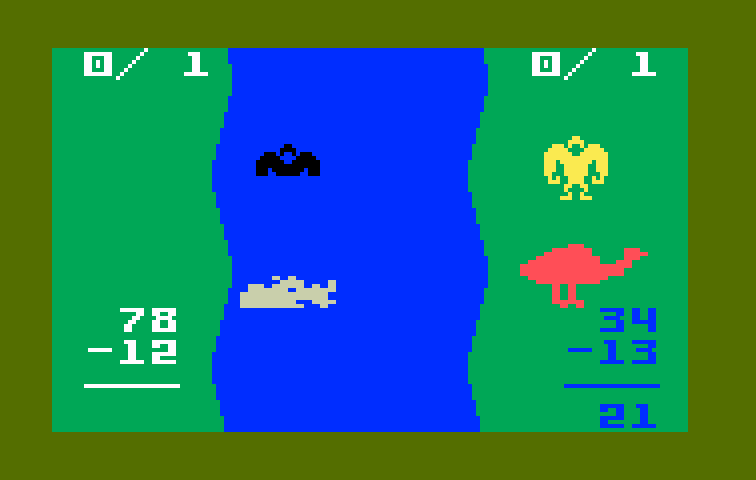 Electric Company Math Fun, The Intellivision Screenshot: Oops, another wrong answer for player 2!