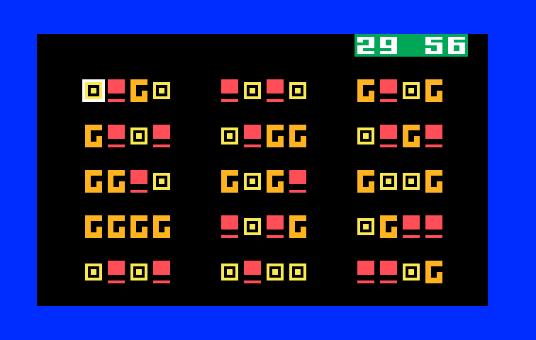 Bomb Squad Intellivision Screenshot: Here's the garbled codes...