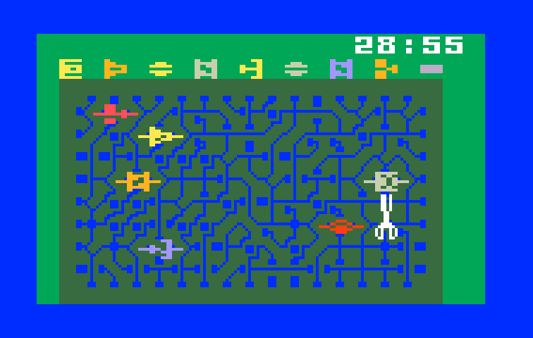 Bomb Squad Intellivision Screenshot: Use some tools, such as scissors, to fix the circuits and disable the bomb.