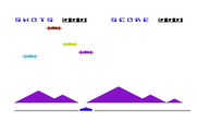 Kosmic Kamikaze for Commodore VIC-20 - Game start; here come some aliens!