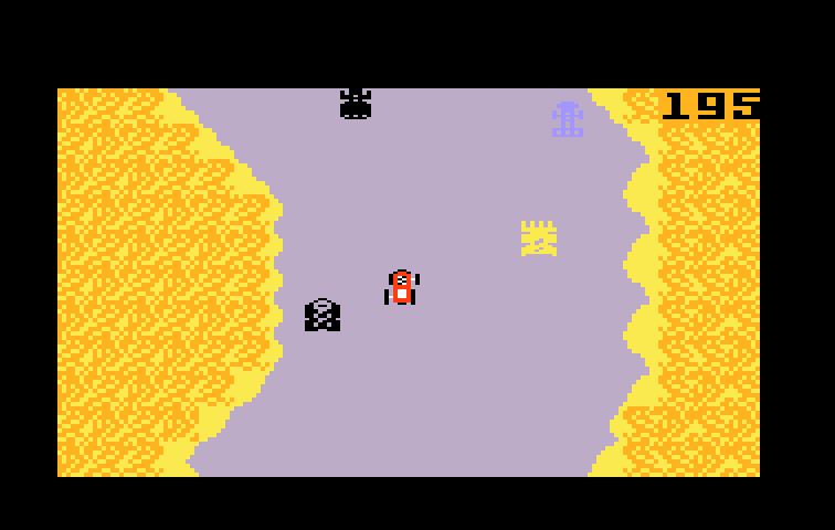 Bump 'N' Jump Intellivision Screenshot: Some sections of road are wider than others...