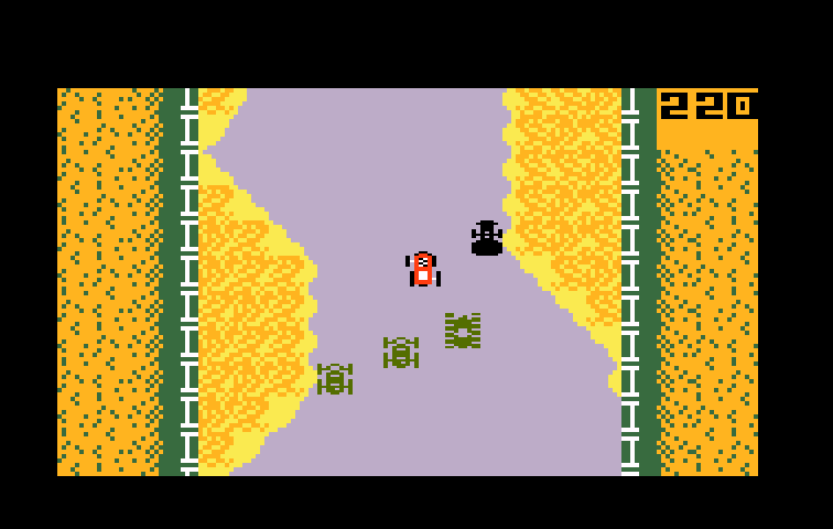 Bump 'N' Jump Intellivision Screenshot: Some sections of road get narrower...